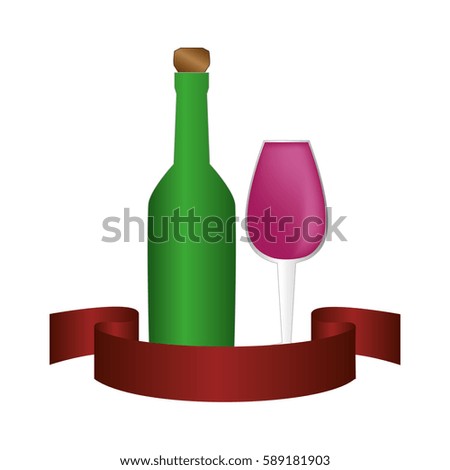 liquor bottle with cork and glass cup