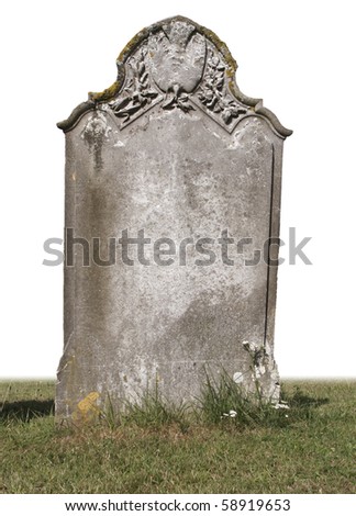 single grave stone cut out Royalty-Free Stock Photo #58919653