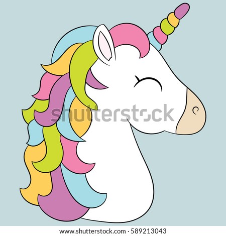 Children's illustration with a unicorn. Best Choice for cards, invitations, printing, party packs, blog backgrounds, paper craft, party invitations, digital scrapbooking.