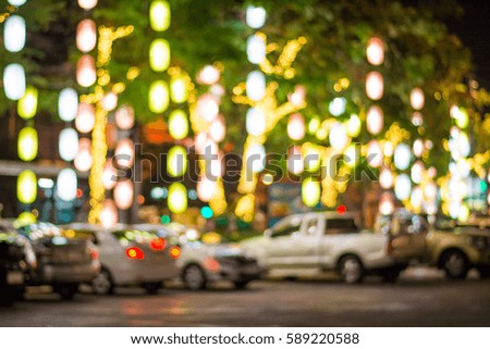 Blurred of parking and bokeh night