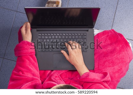Girl with a laptop.