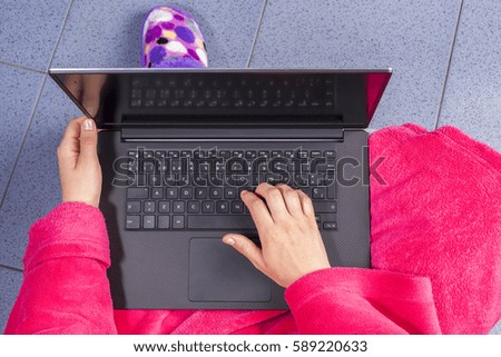 Girl with a laptop.