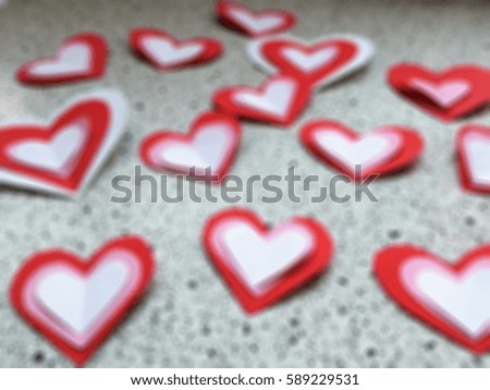 Blur background of Hearts on marble texture background 