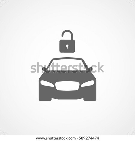 Car And Lock Flat Icon On White Background