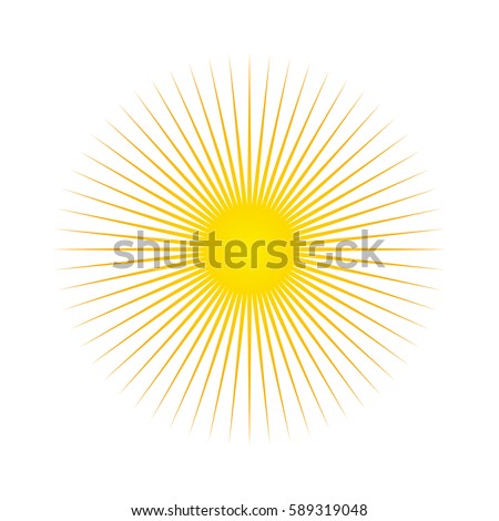 Sun. Sun rays icon. Vector illustration. White background