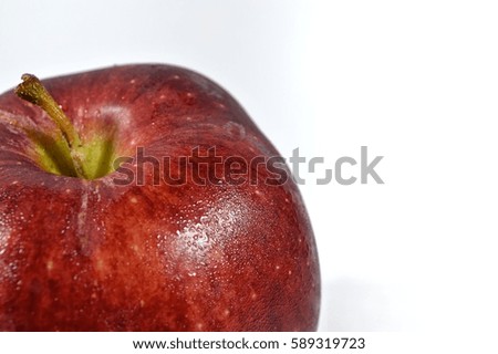  Fresh red apple isolated on white-selective focus