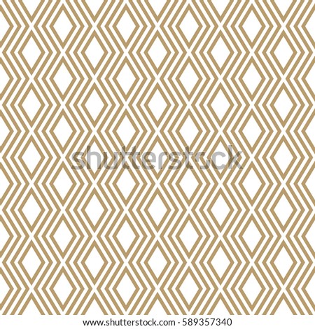 Elegant beige and white rows of rhombuses, seamless vector pattern