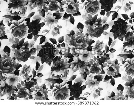 The beautiful of art fabric Batik Pattern in black and white background