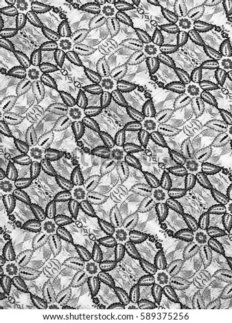 The beautiful of art fabric Batik Pattern in black and white background



