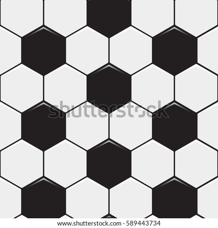 Black and white soccer ball pattern background. Vector illustration.