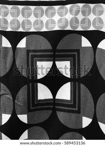 The beautiful of art fabric Batik Pattern in black and white background