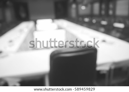 Picture blurred  for background abstract and can be illustration to article of room for business meeting