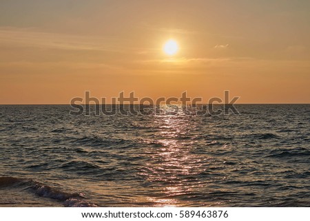 Sunset in Naiyang Beach, Phuket , Thailand