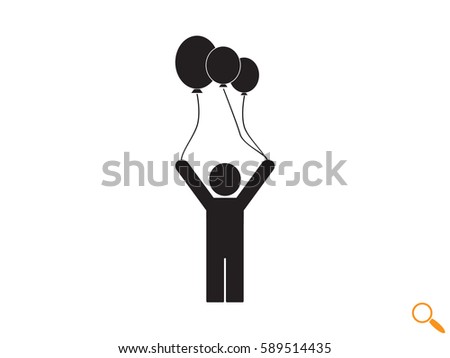 person inflatable balloon, icon, vector illustration eps10