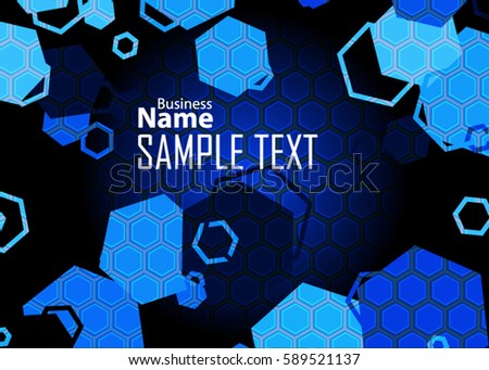 Blue abstract template for card or banner. Metal Background with waves and reflections. Business background. Illustration of abstract background with a metallic element