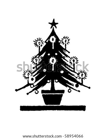Christmas Tree - Retro Clip Art