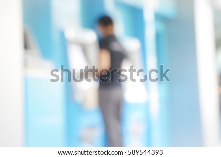 Picture blurred  for background abstract and can be illustration to article of people use atm