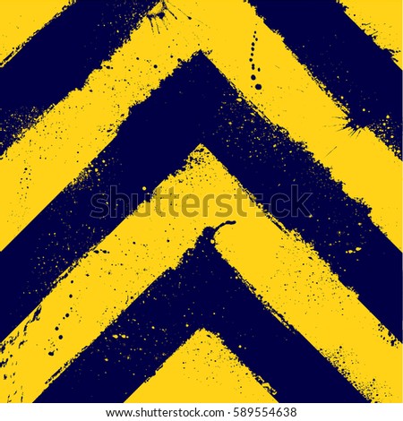 Abstract dark blue and yellow lines background with ink blots