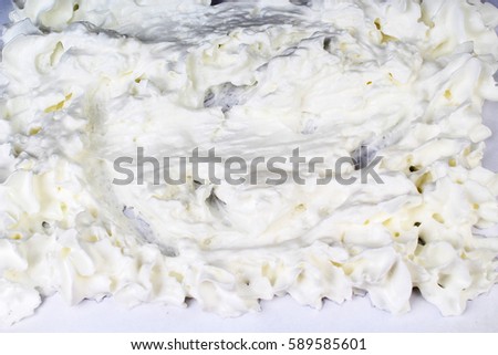 Whipped cream texture.