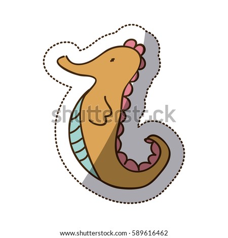 brown sea horse icon stock, vector illustration design image