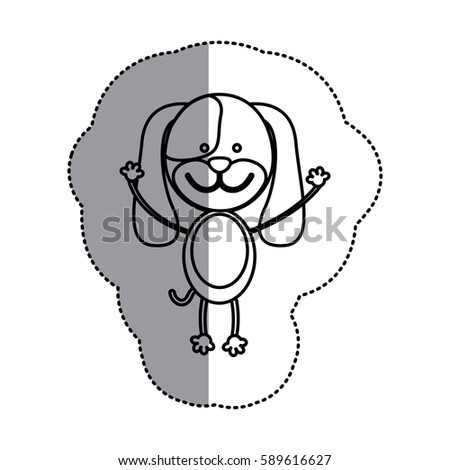 contour teddy dog icon, vector illustration design image