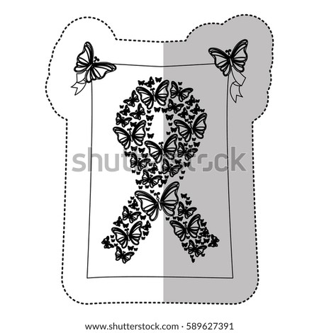 figure breast cancer butterflys icon, vector illustration design image