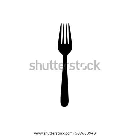 sticker contour fork icon, vector illustraction design image
