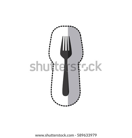 sticker silhouette fork icon, vector illustraction design image