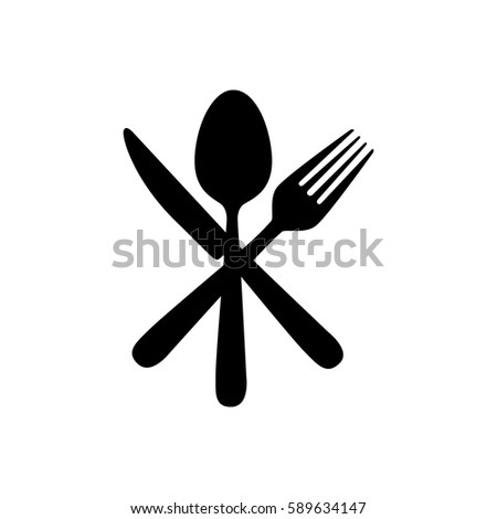 sticker contour cutlery icon, vector illustraction design image