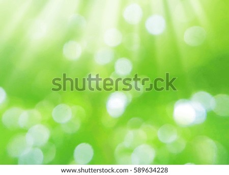 Green blurred bokeh with raylight
