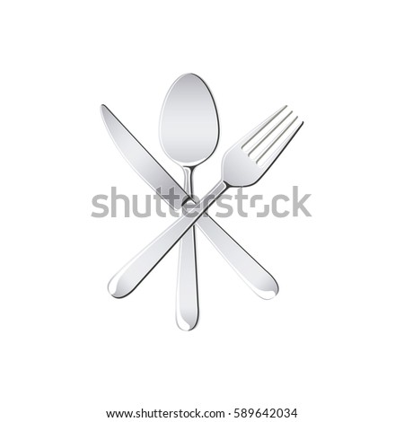 sticker white cutlery icon, vector illustraction design image