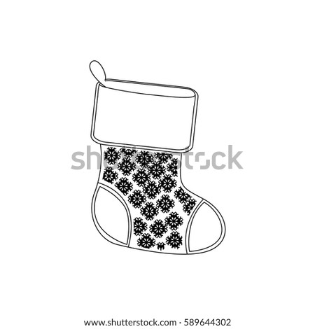 contour christmas boots icon, vector illustraction design image