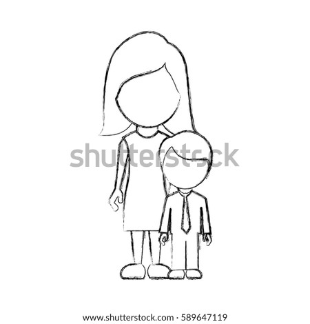 figure woman with her son, vector illustraction design