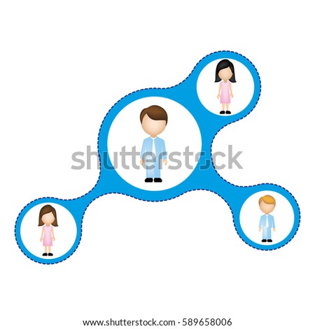 color schematic with dad and sons faceless vector illustration
