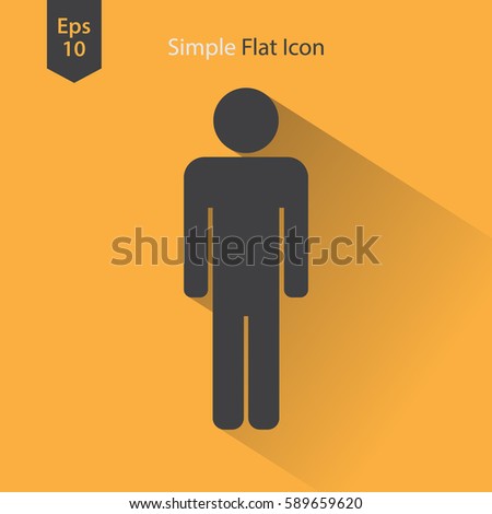 Man Flat Icon. Simple Standing Man Sign. Symbol Of Toilet. Vector Illustration
