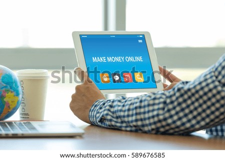 MAKE MONEY ONLINE CONCEPT ON TABLET PC SCREEN