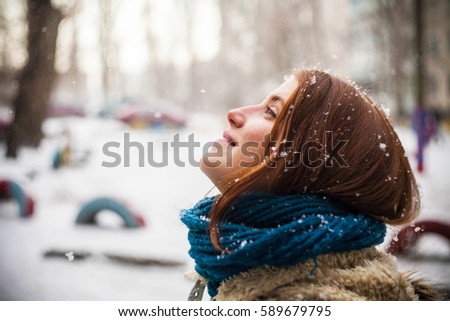 Winter, snow and girl