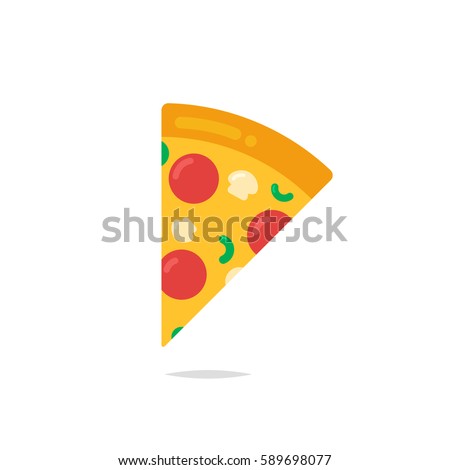 Pizza slice icon vector Royalty-Free Stock Photo #589698077