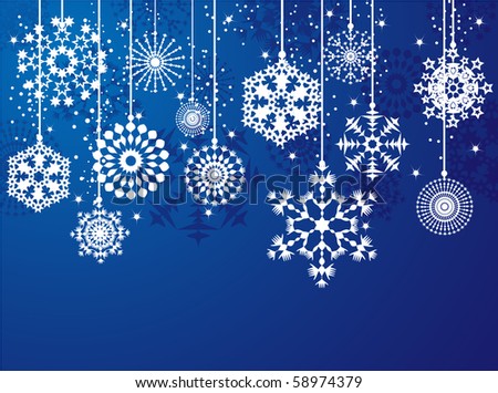 vector horizontal background with snowflakes