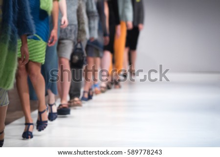 Fashion Show, Catwalk runway event blurred on purpose