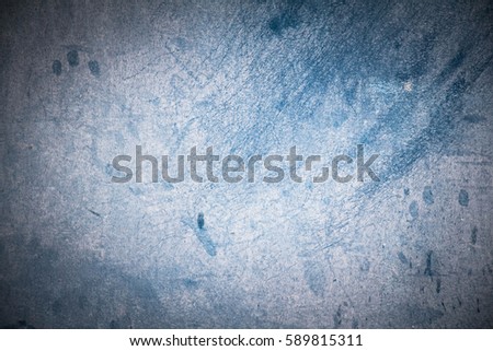 Old wall building with white and blue color, background or texture with copy space, toned image.