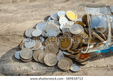 money coins in each position