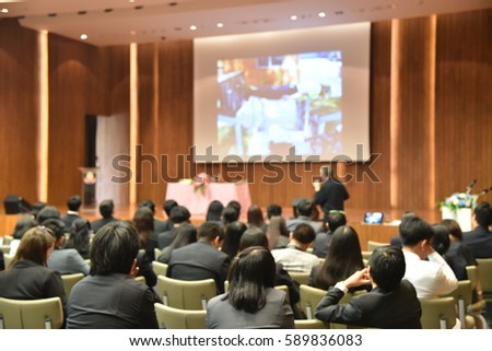 Education concept, Blurred education people sitting in meeting room for profession seminar