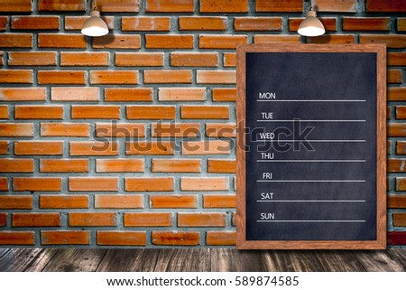 Weekly menu boards & signs for office restaurant bar home decorative, Template mock up for adding your design and leave space beside frame for adding more text.