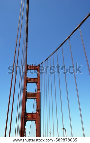 Detail of Golden Gate Bridge, San Fransisco, California, USA
