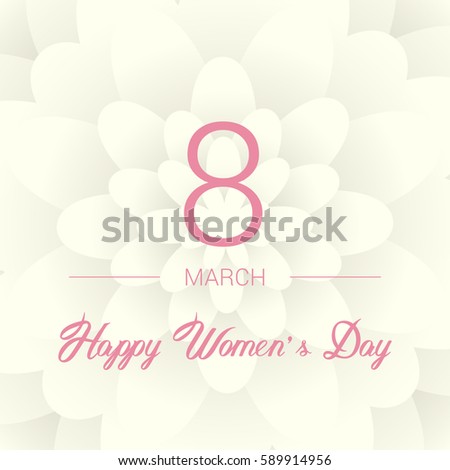 8 March. Floral Greeting card. International Happy Women's Day. Paperholiday background with space for text. Trendy Design Template. Vector illustration