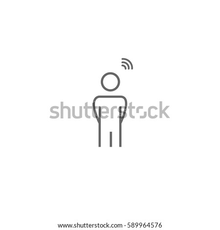 Man with network ideas icon vector
