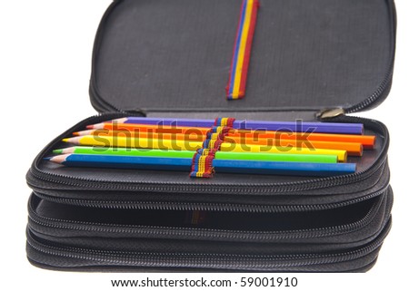 pencil-case on white background