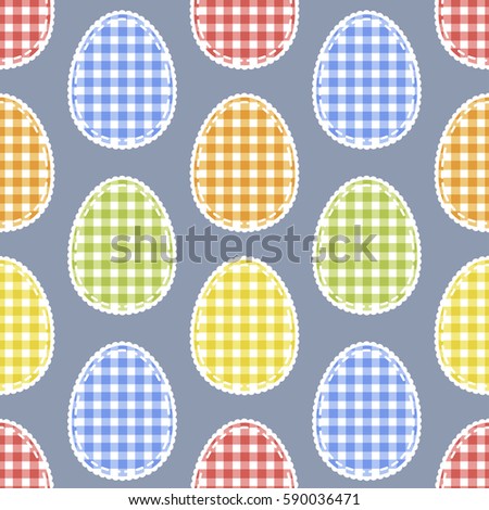Seamless pattern background with beautiful Easter eggs. Happy Easter. Vector illustration.