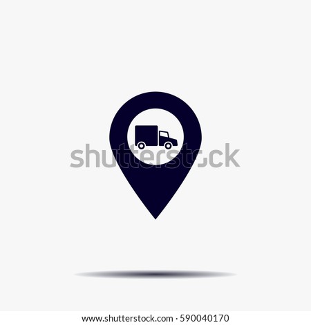 Map pointer with a truck symbol